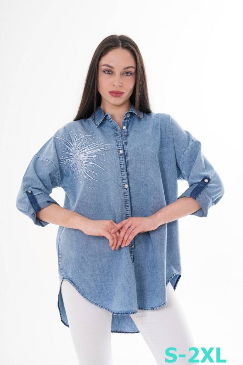  Koszula damska (Turecki produkt) Roz S-2XL, 1 Kolor  Paczka 5 szt